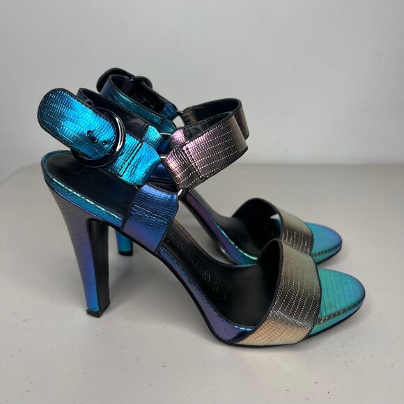 Karl Lagerfeld Cieone Iridescent Embossed Heels Size 7.5 - Picture 2 of 10